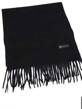 Cashmere boutique Black Fringed Scarf Large size